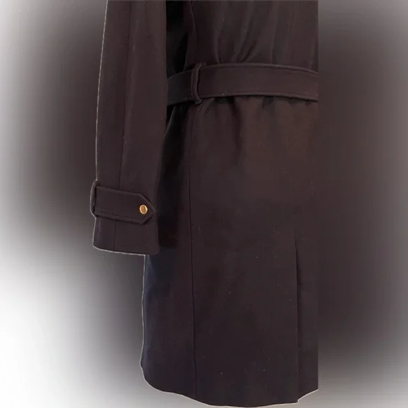 NWT J Crew Belted Zip Trench Coat Wool Melton Outerwear $398 - Navy Blue - 6